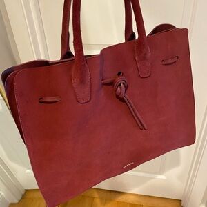 Mansur Gavriel Large Suede Burgundy Sun Bag